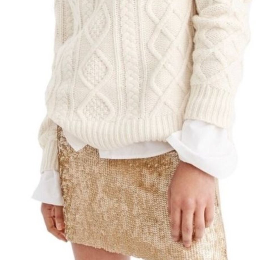 JCrew Gold Sequin Mini Skirt Size 4